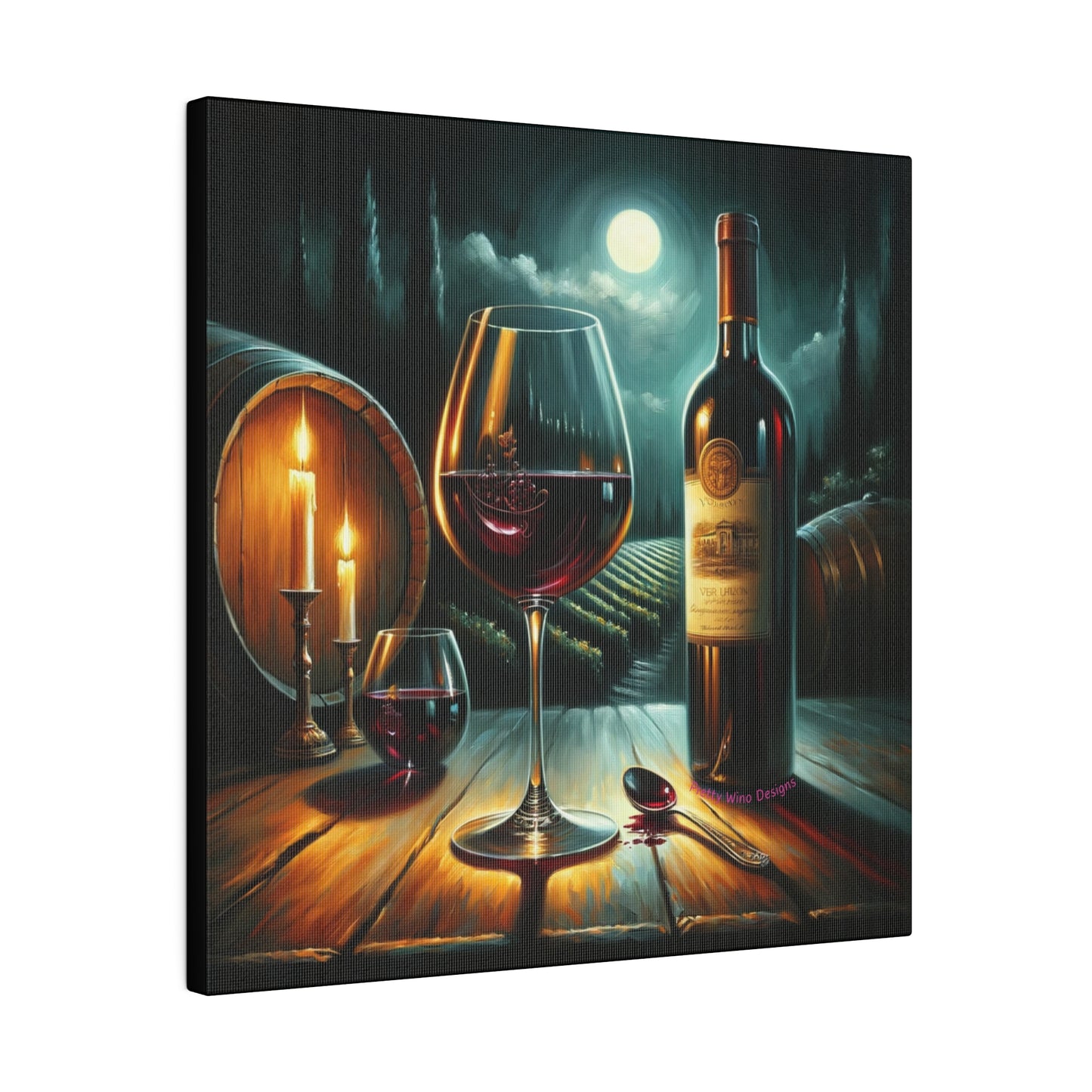Moonlit Vineyard Canvas Print
