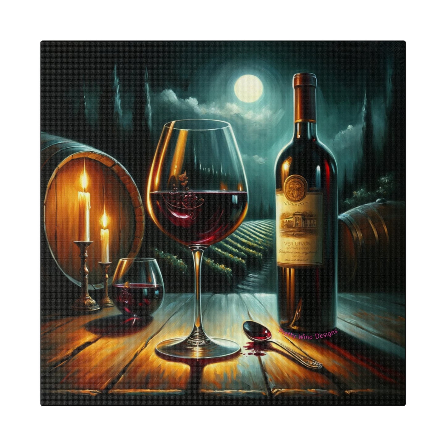 Moonlit Vineyard Canvas Print