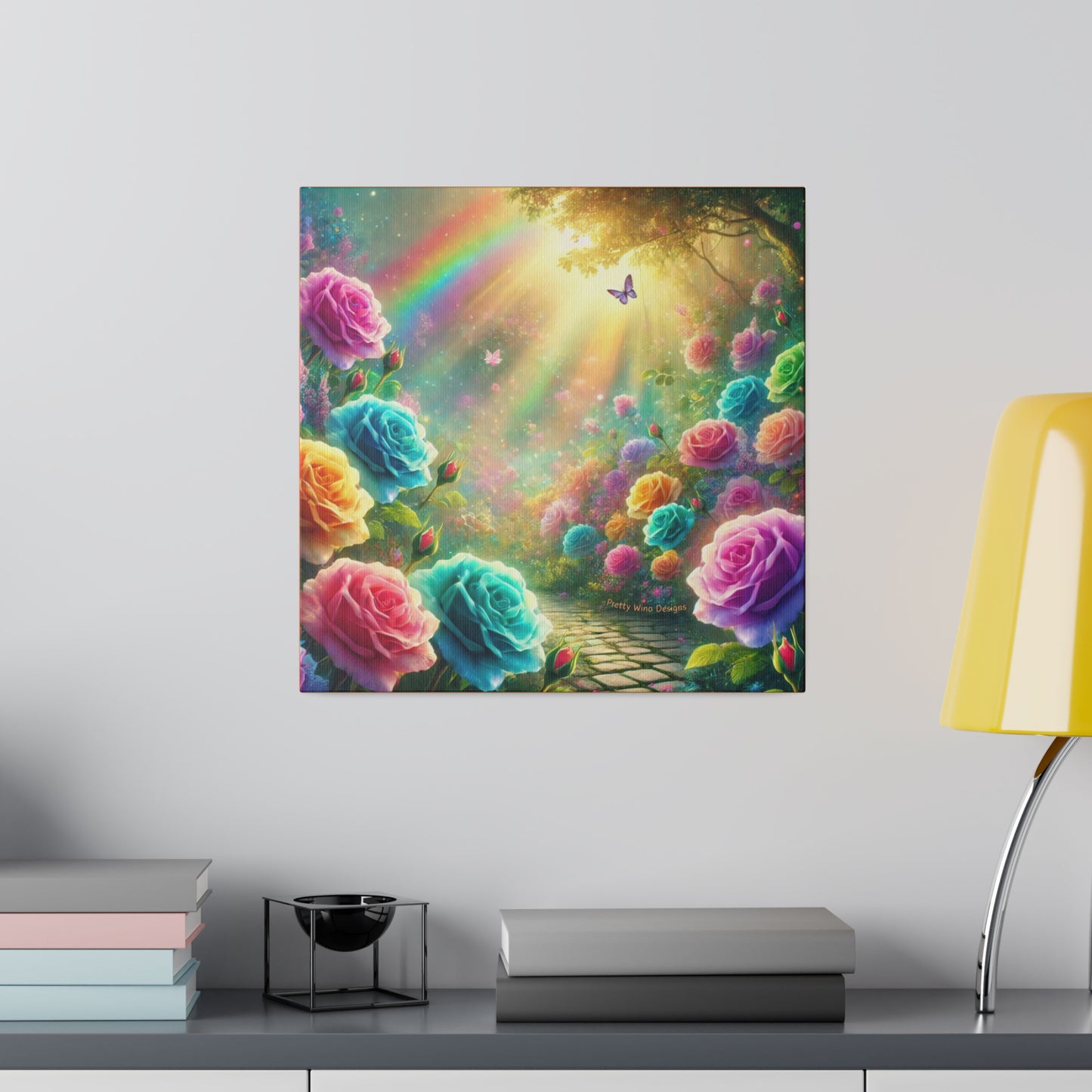 Rainbow Rose Garden Canvas Print