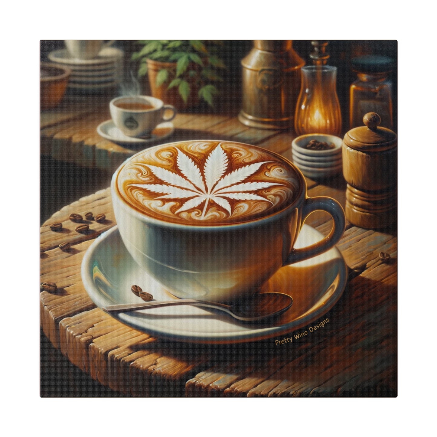 Canna Coffee Canvas Print