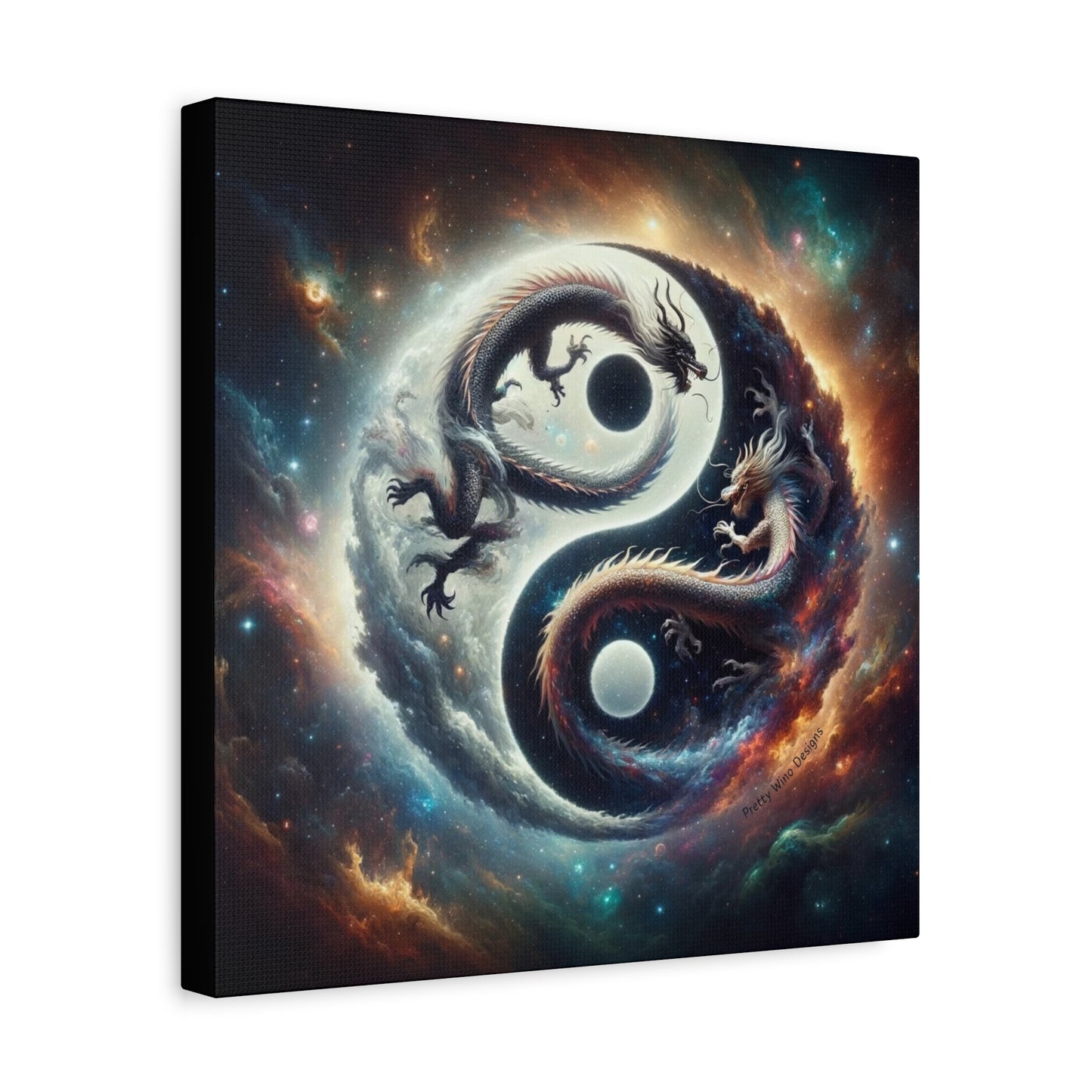 Yin Yang Dragons Canvas Print