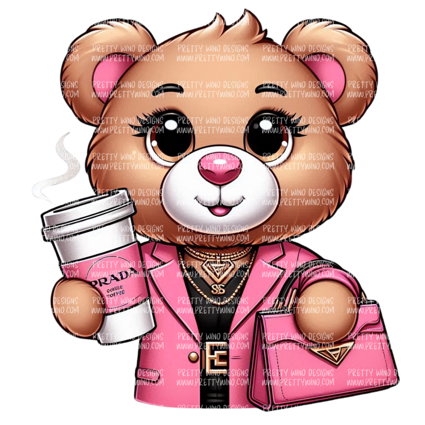 Pink Luxe Bear PNG
