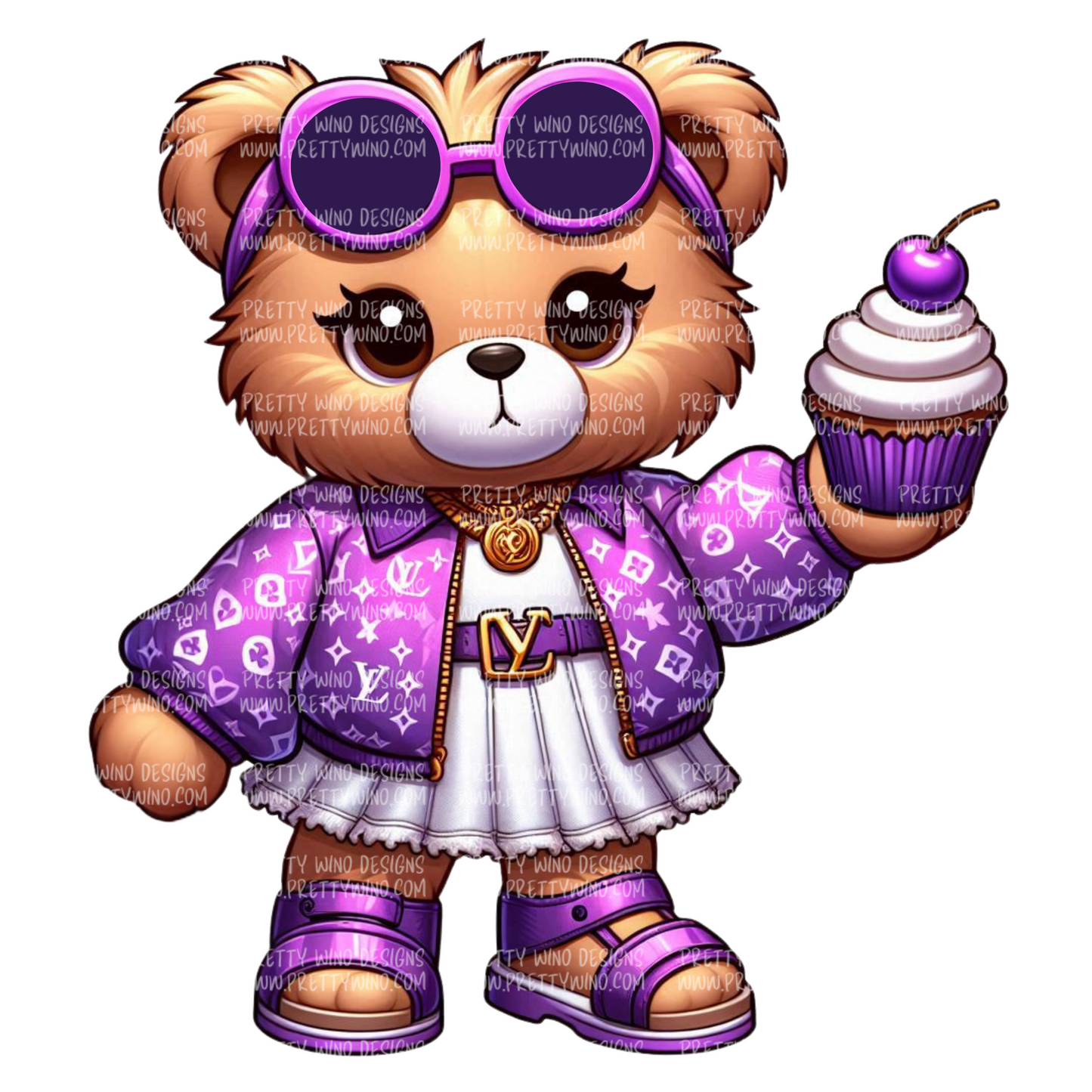 Violette Vibes Bear PNG