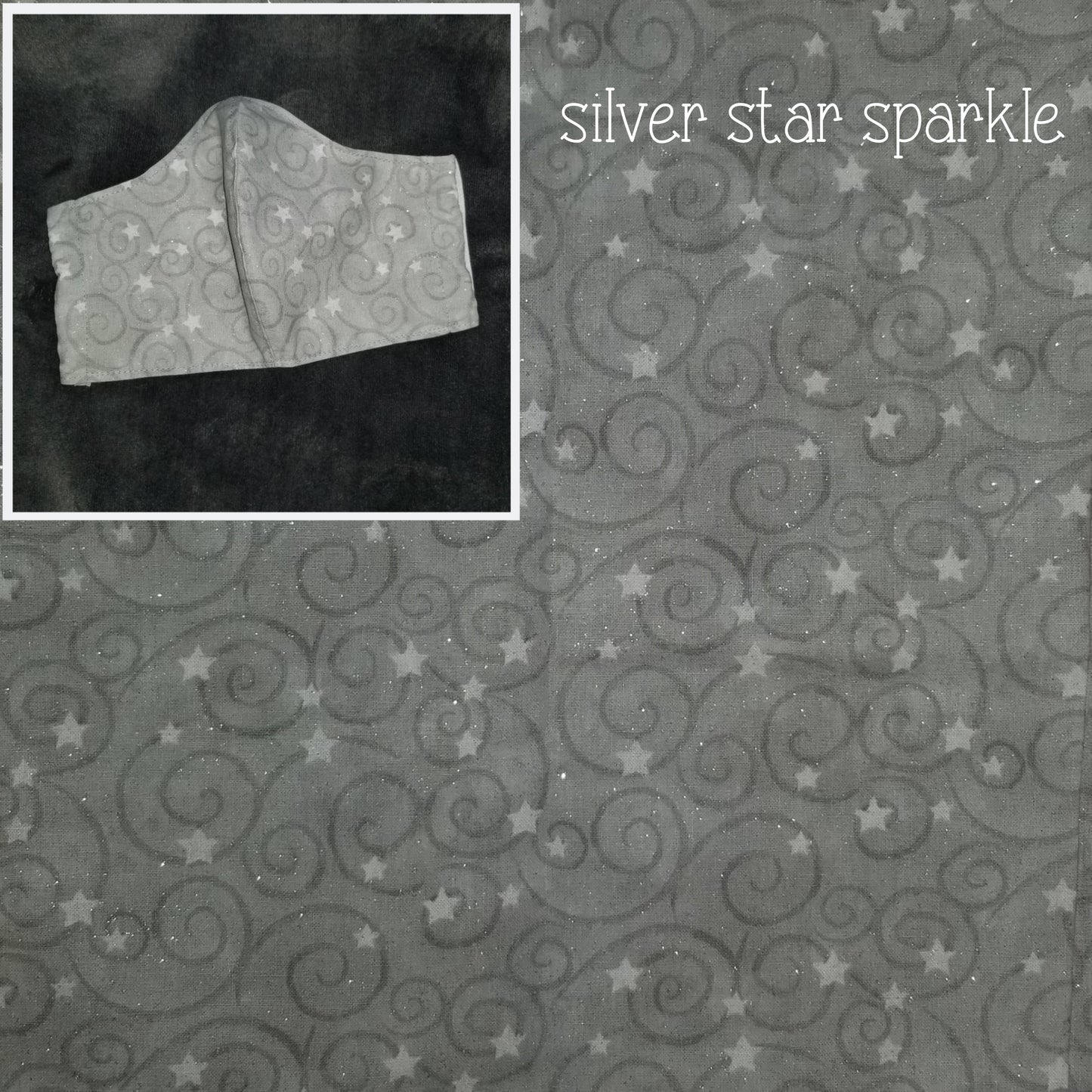 Silver Star Sparkle Face Masks