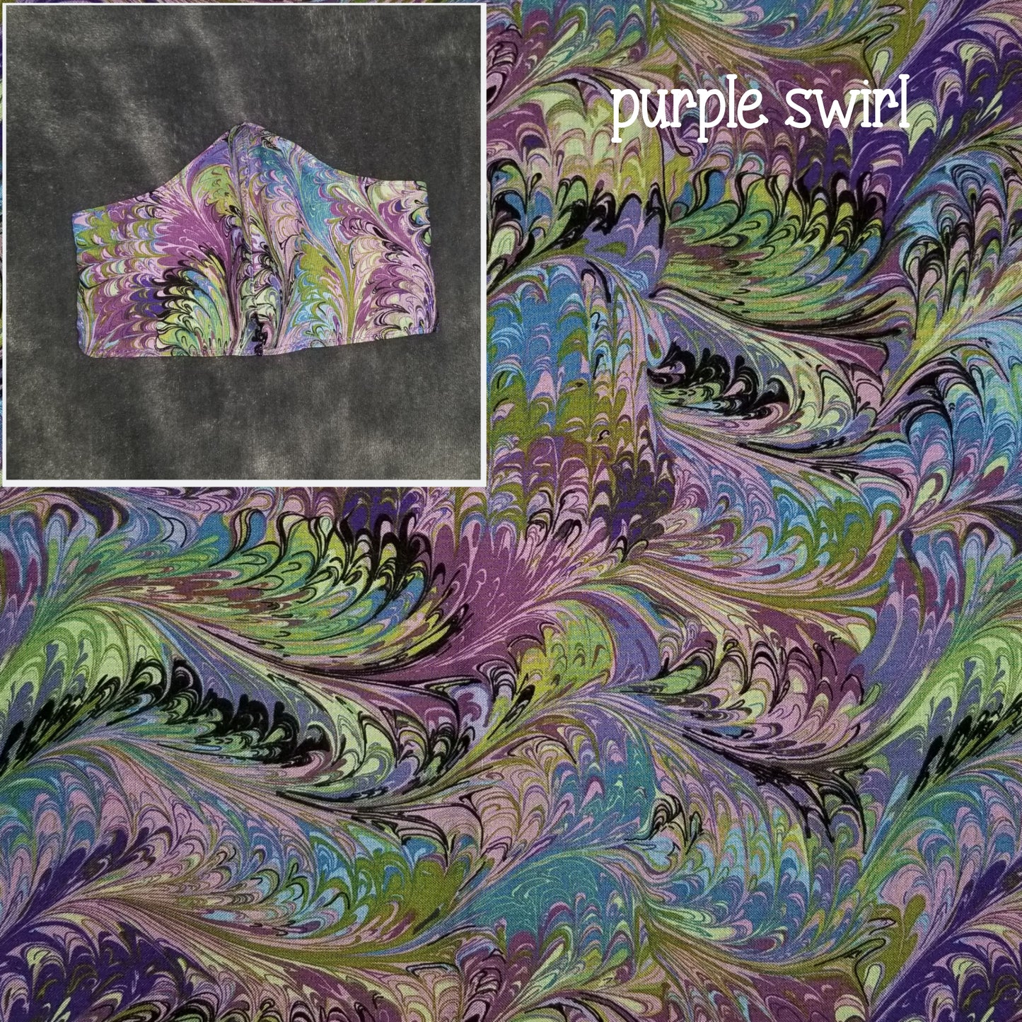 Purple Swirl Face Masks