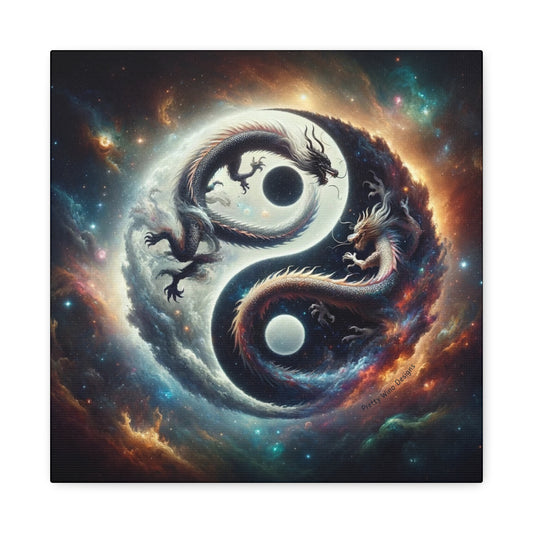 Yin Yang Dragons Canvas Print