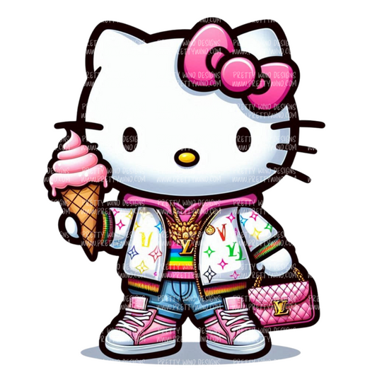 Hello Kitty Ice Cream Drip PNG