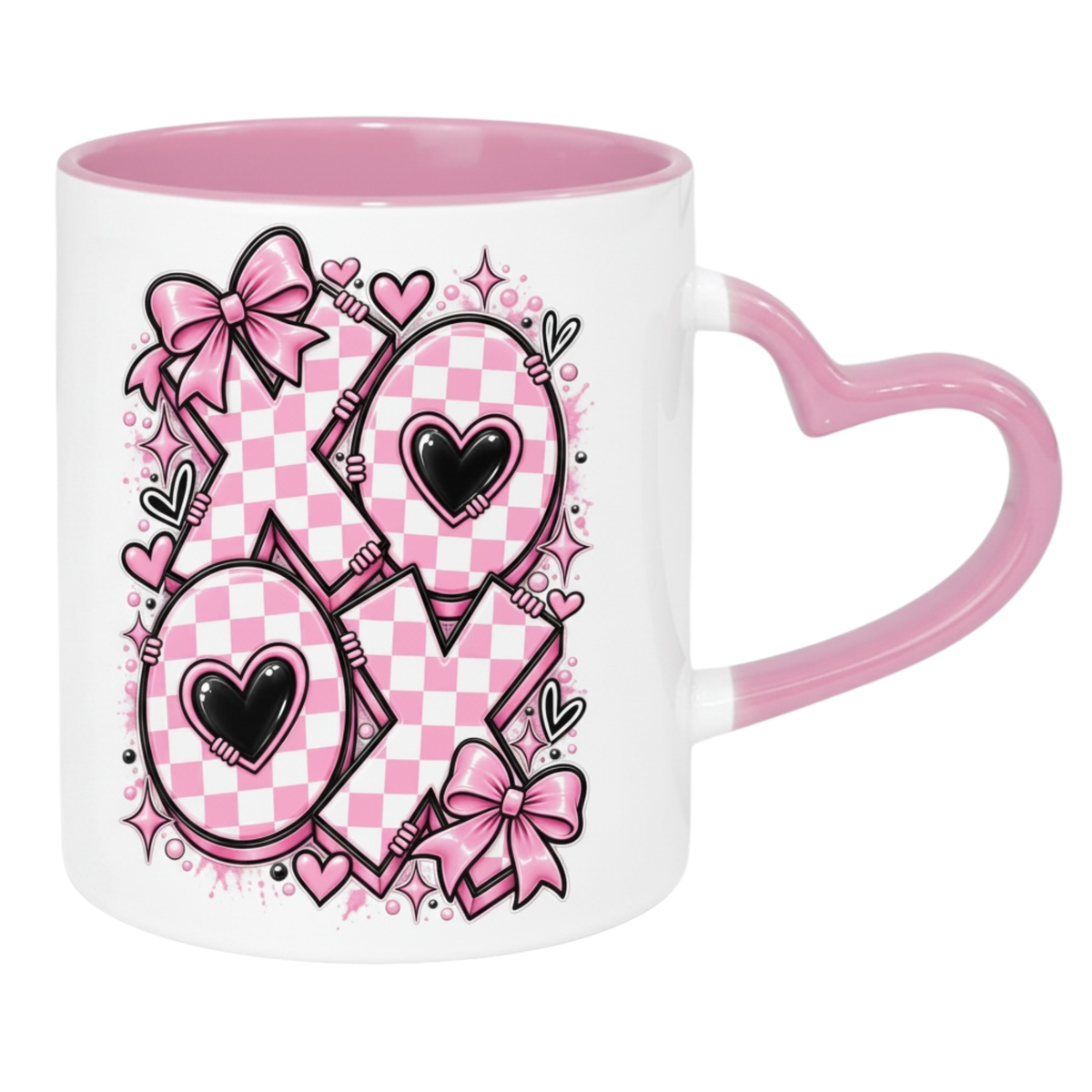 XOXO Pink Gingham Valentine Mug