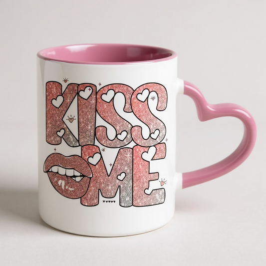 Kiss Me Ombre Glitter Valentine Mug