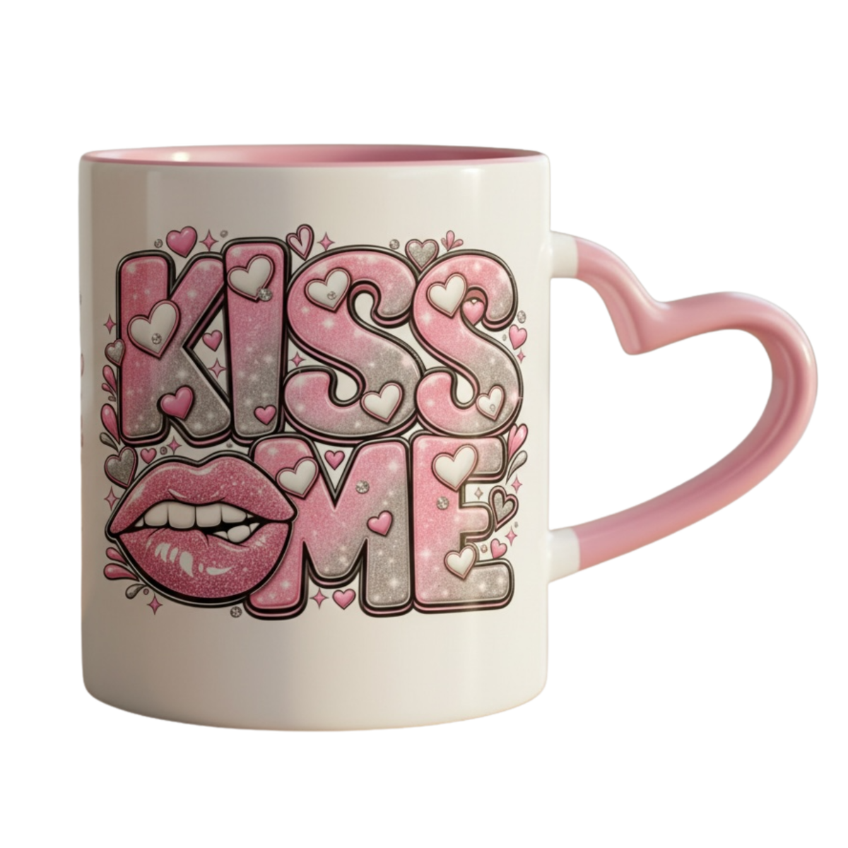 Kiss Me Ombre Glitter Valentine Mug
