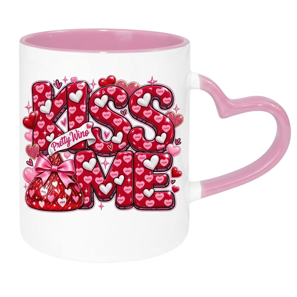 Kiss Me Red Candy Hearts Valentine Mug