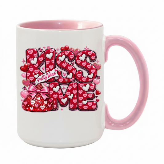 Kiss Me Red Candy Hearts Valentine Mug