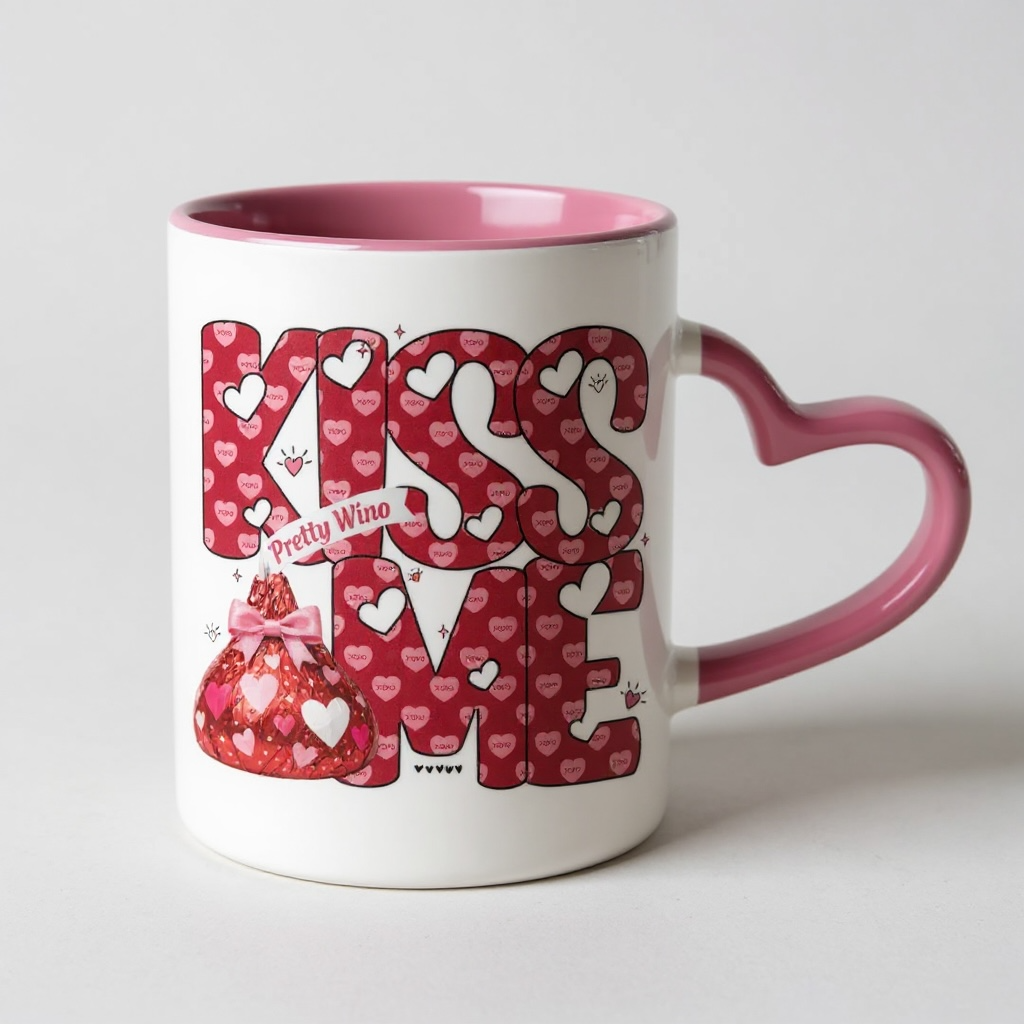 Kiss Me Red Candy Hearts Valentine Mug