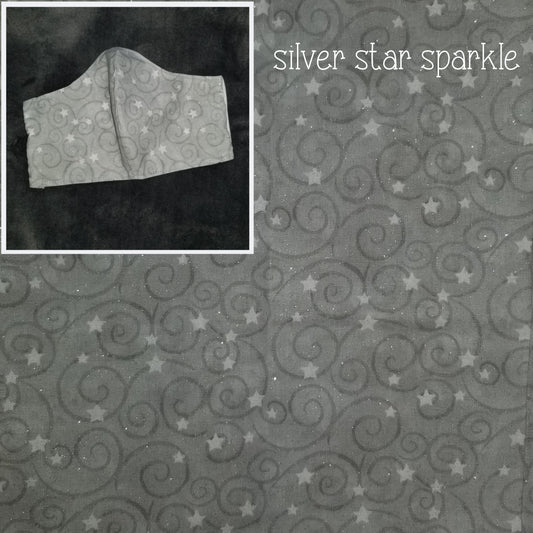 Silver Star Sparkle Face Masks